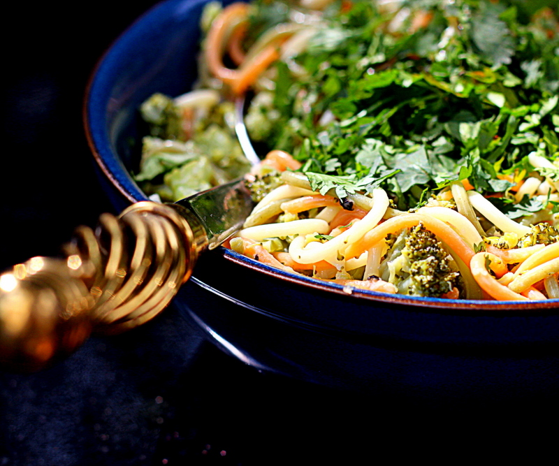 Creamed Broccoli, Garlic and Cajun Spiced Infused Pasta