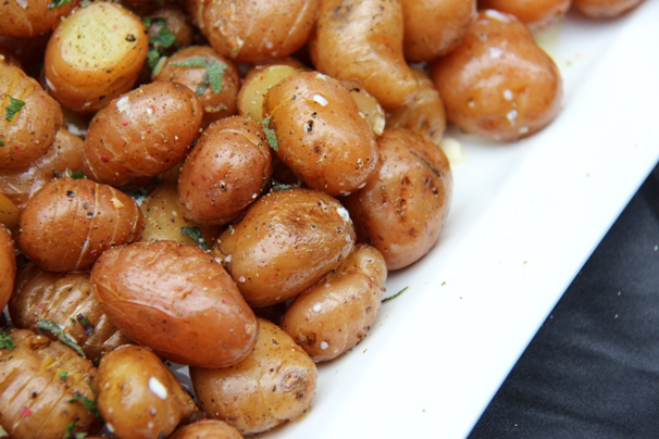 Crispy Skin Potato Roasties with a Buttery Garlic and Sage Paste