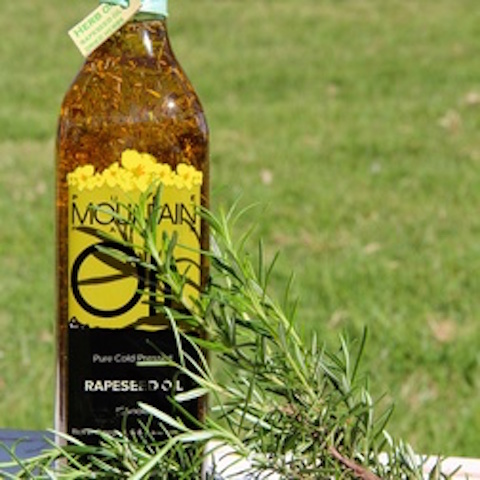 canola oil herb bottle